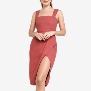 NWT Abercrombie Wrap Front Linen Midi Dress